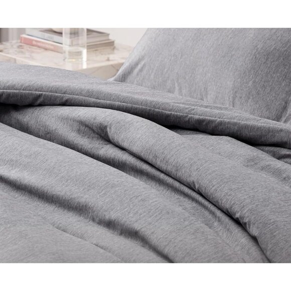 Bedsure Essentials Gray 1-Comforter & 2-Pillowshams Set Full Size 3pcs - Picture 1 of 11